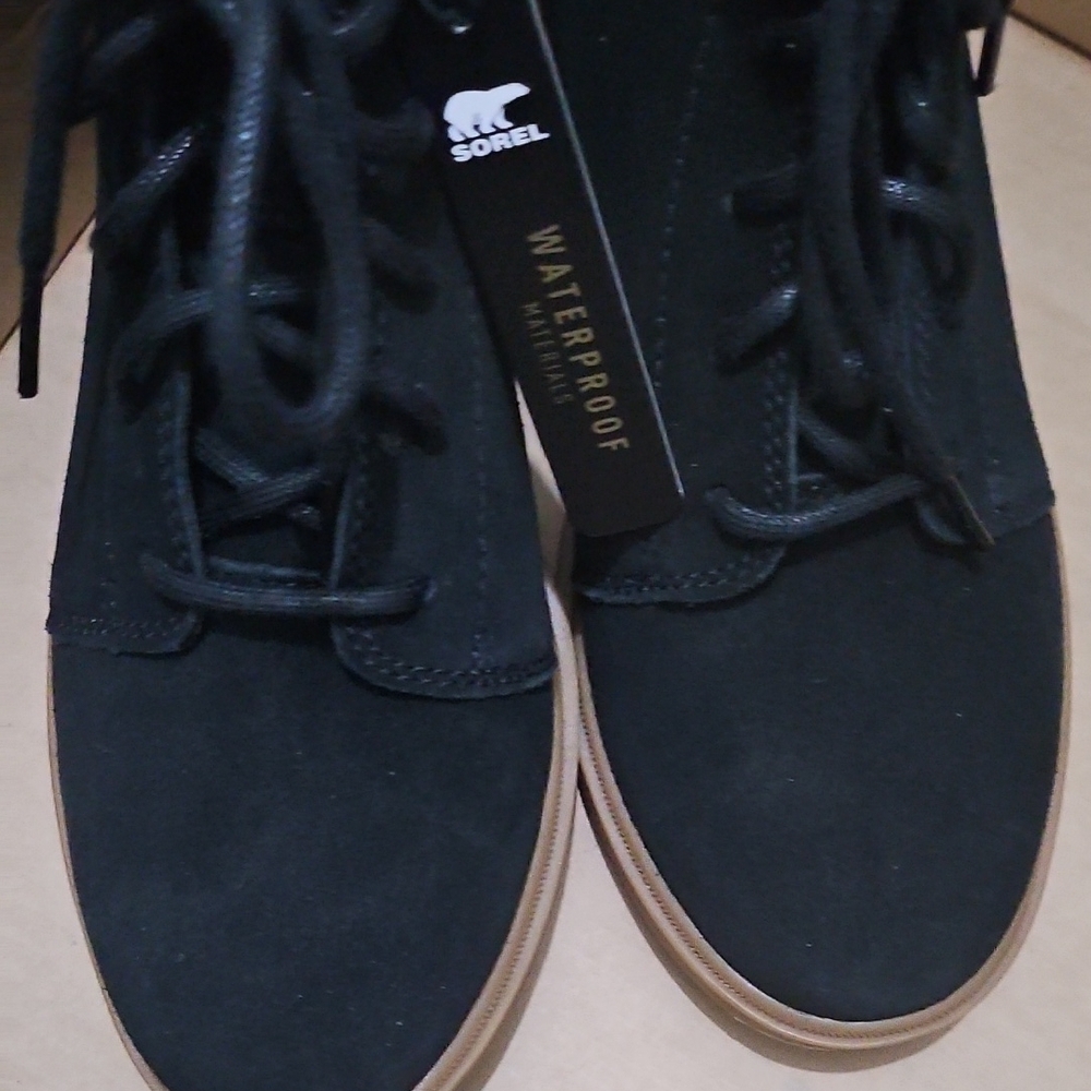 SOREL Evietm II Lace Women's Boots Black/Gum 2 : 7.5 B - Medium, Leather - Picture 4 of 10